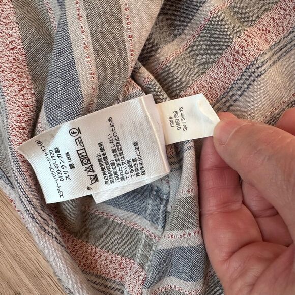 Eddie Bauer Men’s 2XL Classic Fit Short Sleeve Cotton Striped Shirt Blue Red - Picture 6 of 6